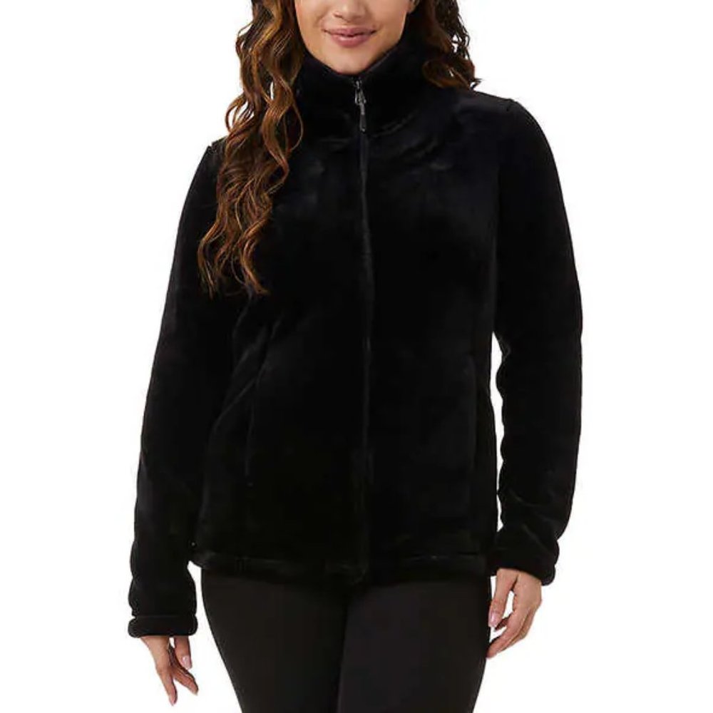 NWoT 32 Degrees Heat Women's Plush Faux Fur Teddy Jacket Black Size S $80 1D059
